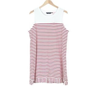 Vineyard Vines Striped Sleeveless T-Shirt Dress Lighthouse Red Size Large